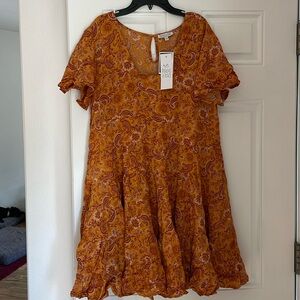 Women’s dress orange flowy